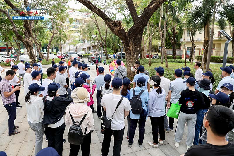 趣味游戲寓教于樂，增進水知識了解。三亞市治水辦供圖