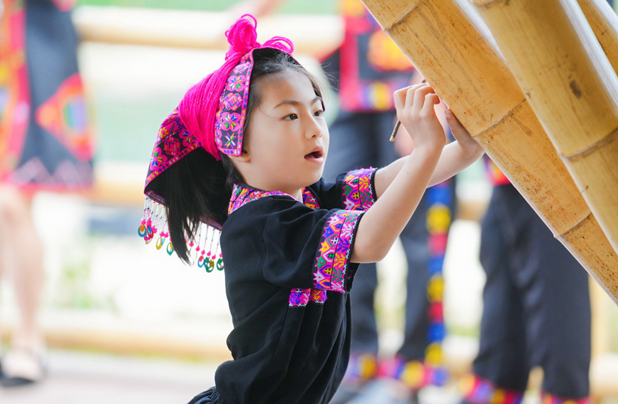 慶祝“三月三”，歡樂毛納山水間。五指山市委宣傳部供圖