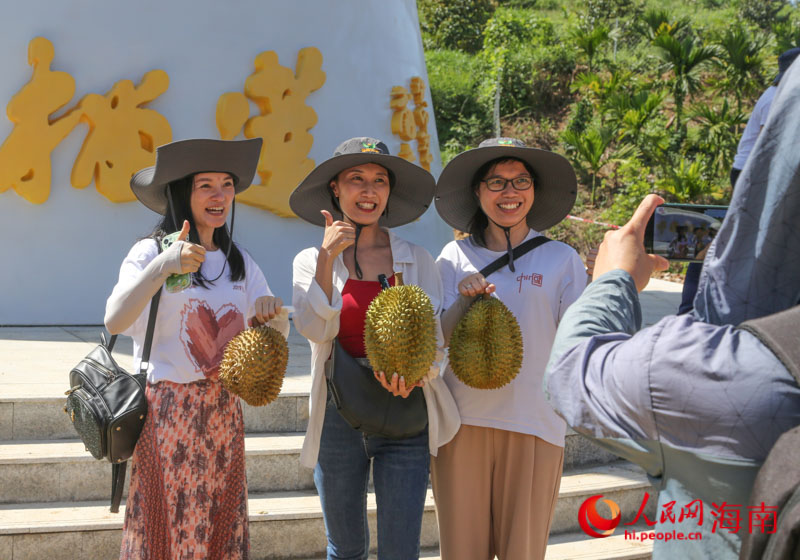 市民品嘗后“點贊”國產“樹上熟”榴蓮。人民網 牛良玉攝