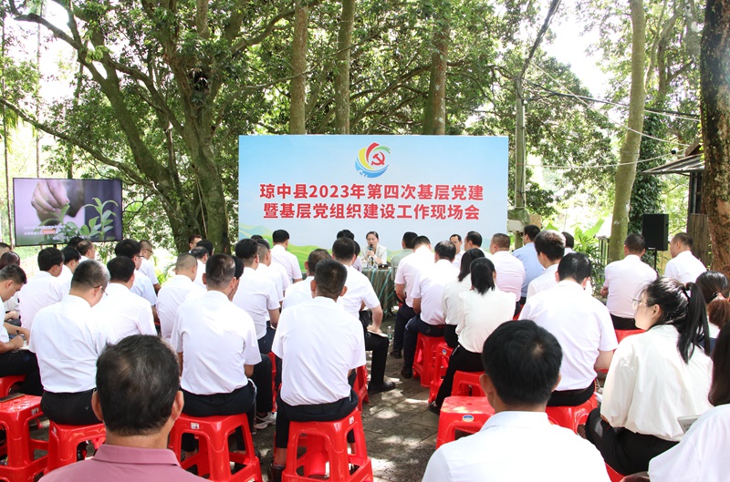 瓊中黎族苗族自治縣第4次基層黨建工作現場會現場。瓊中融媒體中心供圖