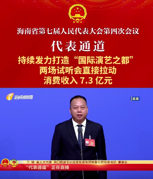 代表通道丨海南省人大代表王敏：持續發力打造“國際演藝之都”，兩場試聽會直接拉動消費收入7.3億元