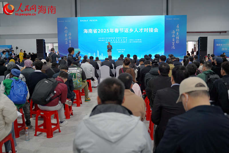 海南省2025年春節(jié)返鄉(xiāng)人才對接會現(xiàn)場。 人民網(wǎng)記者 孟凡盛攝12.JPG